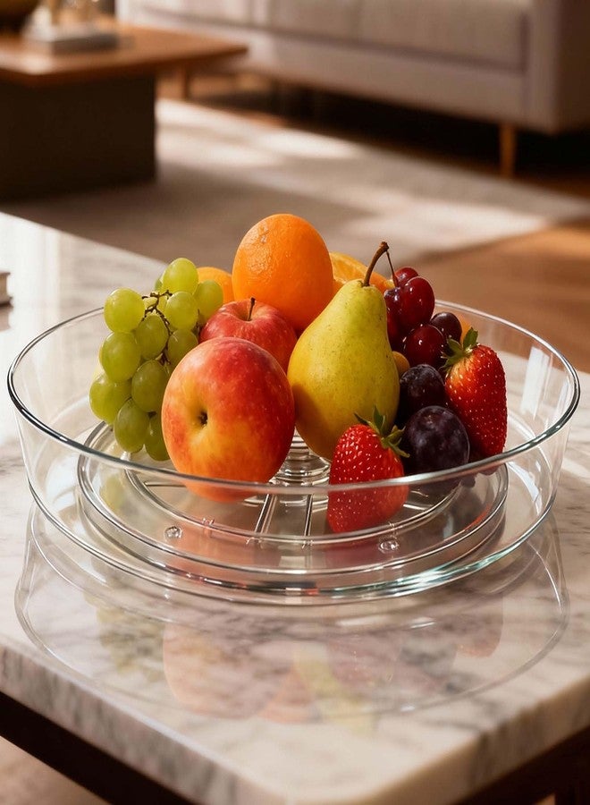 MiraFure Lazy Susan Turntable for Spice Organization | Clear BPA-Free Plastic Rotating Organizer for Kitchen Cabinet, Pantry, Countertop, Fridge | 360-Degree Rotating Base (10 inch - 4 Pack) - Image 3